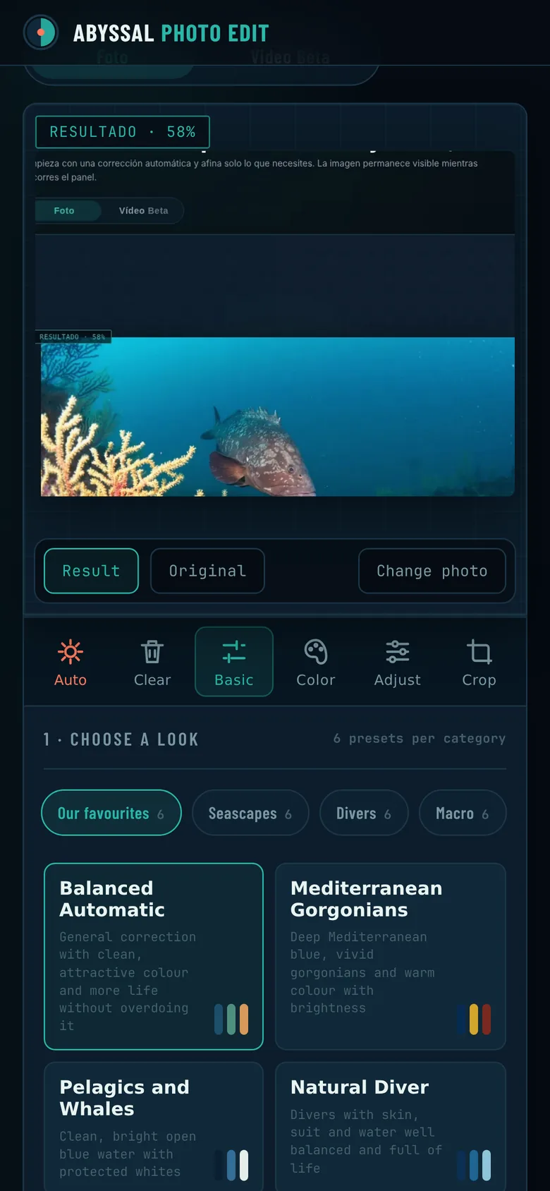 The mobile editor: the photo never scrolls out of view